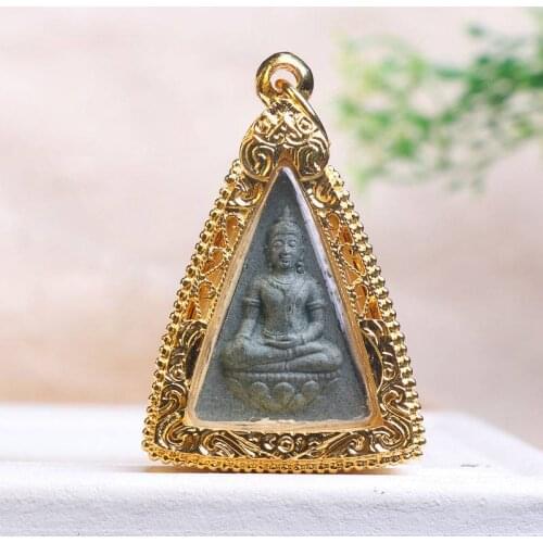 Southeast Asia Thailand Temple Buddhist Effective protection talisman safe bring fortune GOOD LUCK Buddha card Pendant Amulet A2
