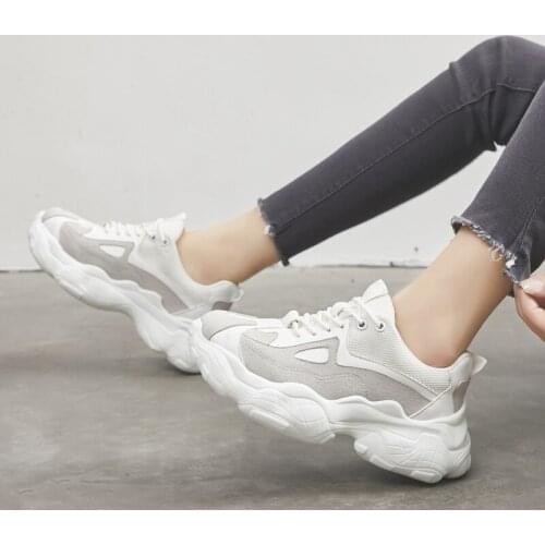 2020 New Women Fashion Mesh Lace-up Sneakers Vulcanized Shoes Ladies Casual Shoes Breathable Walking Mesh Flats U13-21