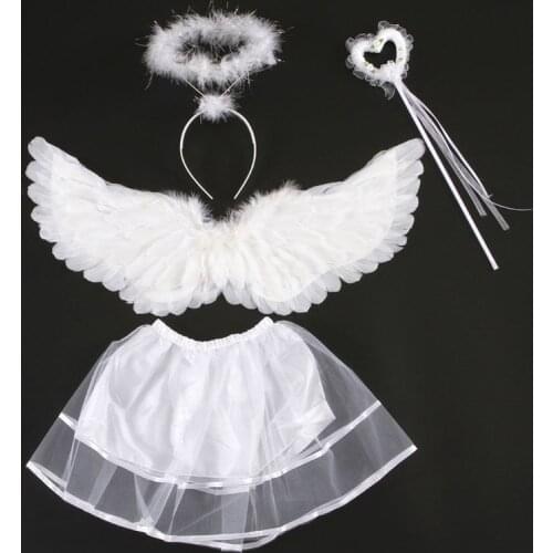 Girls Women Sexy Angel Wings Hen Night Fancy Dress Feather Devil Fairy Costumes Party Dress Stage Show Cosplay