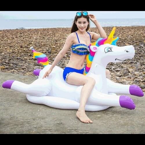 0.33MM Thick 180*100*100cm Unicorn Mount Pvc Inflatable Color Horse Floating Bed Adult Children Inflatable Water Swimming Mount
