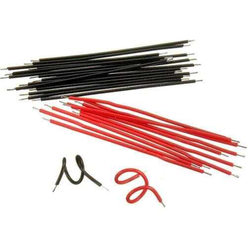 20pcs/lot Black/Red Conducting Wire Line Conductor Lead Breadboard Jumper Cable Wires Tinned Connection Diy Robot Toy Kit