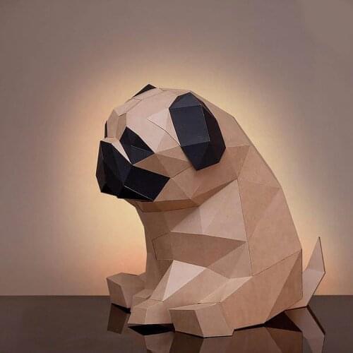 3d Puppy Cute Puzzles Paper Model Paper Wall Art Model Toy Papercraft Action Figures Puzzles Kids Action Birthday Toys Gifts