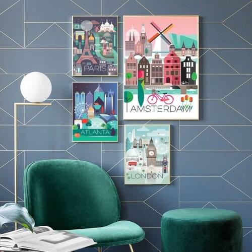 5d Diy Diamond Painting Different City Landscape Square/round Diamond Embroidery Mural Mosaic Set Home Decoration