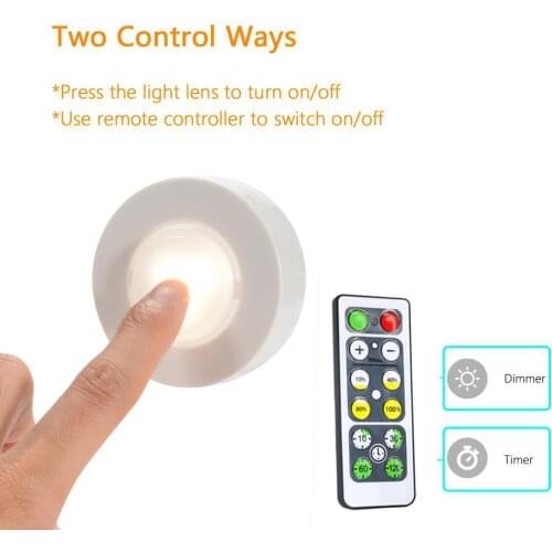 6Pcs LED Lights Stylish Closet Lights with Remote Control Pat Light Night Light for Lighting