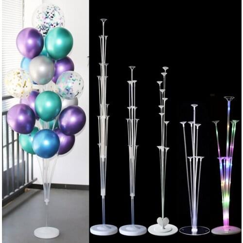 7/11/13/19 Tubes Balloon Stand Holder Column Confetti Balloons Happy Birthday Ballon Kids Baby Shower Wedding Party Decoration