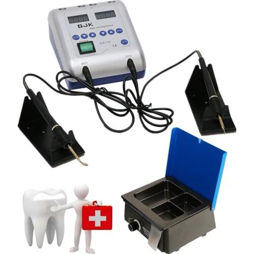 B1 Electric Dental supplies Lab Waxer Knife Pen Tips + 3-well Analog Heating Melter for European standard