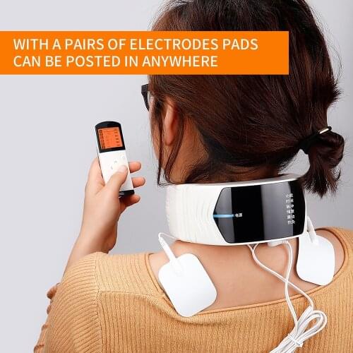 Wireless Remote Control Neck Electric Pulse Massager Cervical Physiotherapeutic Tool Body Relaxation Pain Relief Equipment