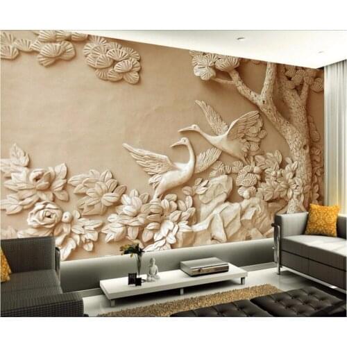 CJSIR Custom Photo Wallpaper Sticker Relief Tree Stereo Mural TV Wall Background Papel De Parede Wallpaper for Walls 3 d