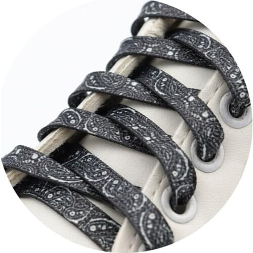 Coolstring 8MM Peacock Pattern Printing Flat ShoeLaces Black&White Women Canvas Customized Shoe Laces Charmed Easy Hat Ropes