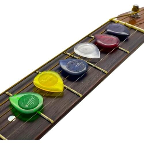 Alice 6pcs Electric Bass Guitar Jazz Picks Durable Clear Pure Color Plectrum Shape Waterdrop Thickness 1.0 2.0 3.0 mm