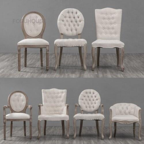 European Solid Wood Living Room Sofas Leisure Armchair Home Living Room Furniture Creative Fabric Backrest Armrest Sofa Luxury