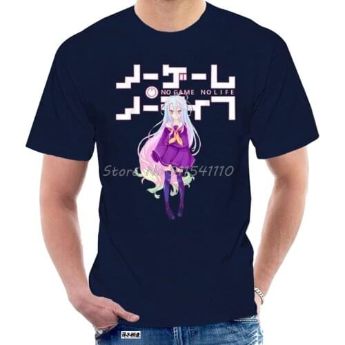 No Game No Life Shiro Anime Black T-Shirt Stephanie Dola Kurami Tops Tee Shirt Men Cotton Tees Harajuku Streetwear