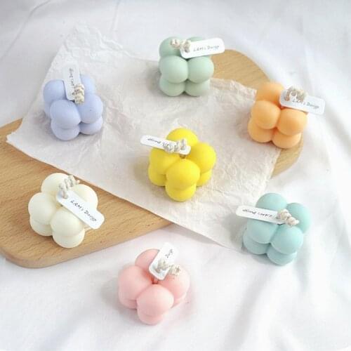 Ins Scented Candle Small Cube Home Fragrance Geometric Modeling Ornaments Soy Wax Shooting Props Fragrance