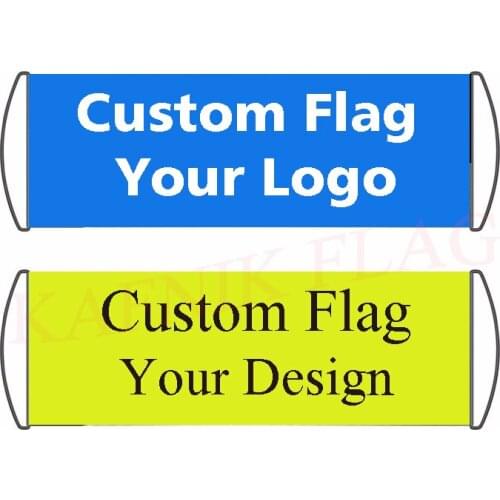 KAFNIK, Custom Any design Soft Satin Hand Held Flag 17*50cm/24*70cm small flags for advertising promotion celebration event