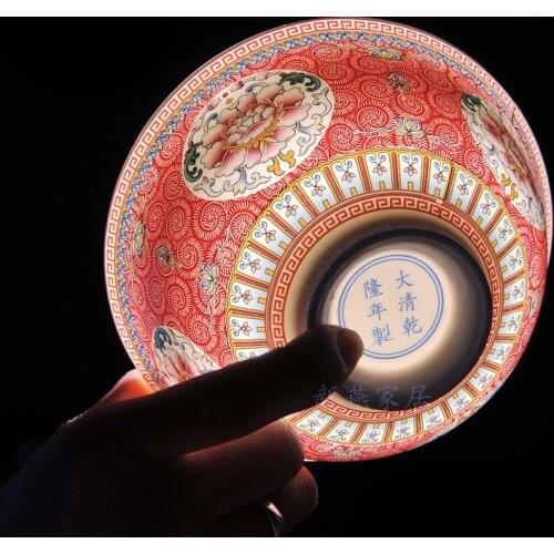 Jingdezhen Ceramic Gift Anti-Scald Tall Bowl Bone China Antique Imitation Chinese Style Bowl Rice Soup Noodle Bowl Porringer