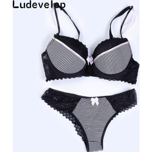 Intimate VS New push up women bra set BC cup lace lingerie set embroidery sexy young female underwear set soutien gorge