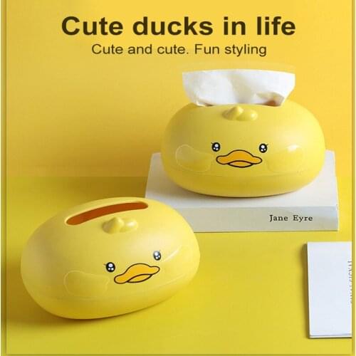 Kitchen Tissue Box Wet Tissue Holder Baby Wipes Paper Storage Box Paper Towel Dispenser Home Cute yellow duck Napkin Organizer