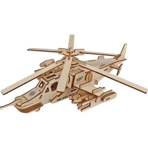 Laser Cutting 3D Wooden Puzzle Assembly Military Revolver Black Shark Model For Hobby Collector Kids Teens Decoration Toys