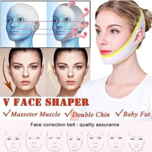V Line Face Lifting Mask Breathable Anti Wrinkle Face Slimming Belt Facial Thin Masseter Bandage Anti Cellulit Massager Band