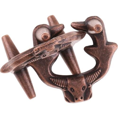 Metal Brain Teaser Bull Lock Puzzle Challenging Toy Gift for Kids Teens Toddlers and Adults, 1.6 inches
