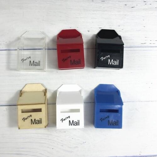 1:12 miniature Wood color Hand Made DIY Post Box great gift for Kid Pretended Play Magic tooth fair Mail box WTH LED light