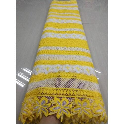 Fashion women dress colthing african guipure lace fabrics 2020 high quality cord lace latest swiss lace fabric 5yards