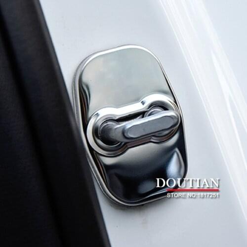 NEW 3D Stainless Steel Door Lock Buckle Protection Protective Cover trim 4pcs For Peugeot 206 car Accessories