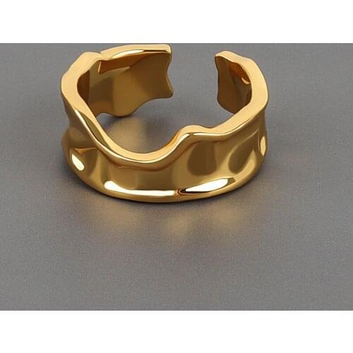 New Design Minimalist Irregular Rings for Women Gold Silver Ring for Girls Engagement Open Rings Metal Jewelry Gift Wholesale