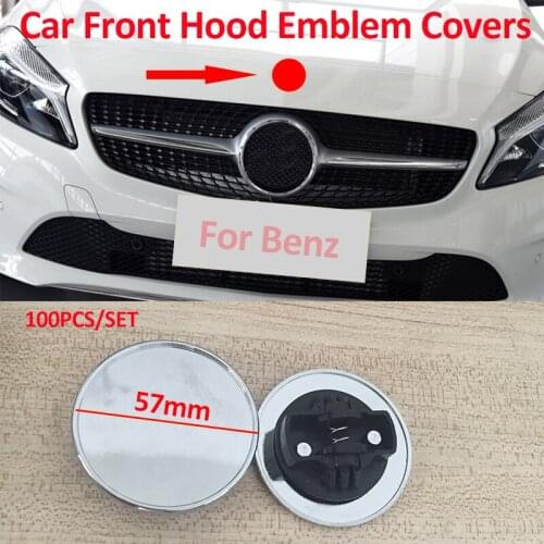 Wholesale 100pcs Car Front Hood Emblem Cap Auto Head Bonnet Label 57mm for W211 W203 W204 W124 W201 W202 W212 W220 W205 GLA CLA