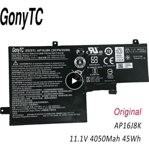 GONYTC AP16J8K Original New 11.1V 45Wh 4050mAh Battery For Acer C731 3ICP6/55/90 Series