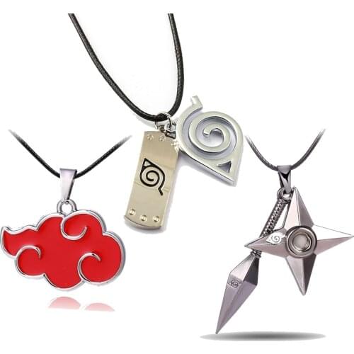 Ninja Choker Necklace Red cloud Akatsuki Pendant Men Women Gift Anime Jewelry Accessories