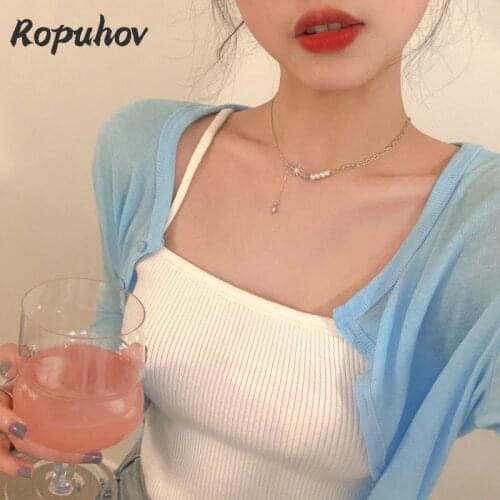 Ropuhov 2021 New Initial Sacred Heart Adjustable Necklace Chain for Women Aesthetic Gift Jewelry Stainless Steel