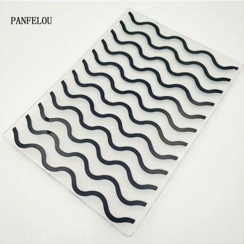 PANFELOU Easter The wave line Embossing folders Plastic For Scrapbooking DIY Template Fondant Cake Photo Album Card Making
