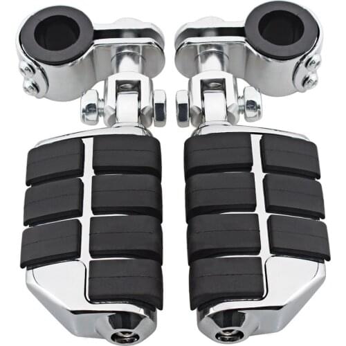 1-1/4" Motorcycle Highway Foot Pegs Rest Pedal 1.25" Crash Bar For Harley Touring Honda Goldwing Cruiser