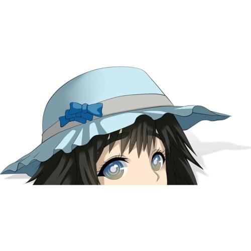Personality Cartoon Girl Mayushii Peeker Sticker Anime Graffiti Car Stickers Vinyl Waterproof Peek Decal Apply To Car Window