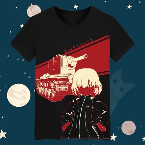High-Q Unisex Anime GIRLS und PANZER Casual Cotton T-Shirt Tee T Shirt
