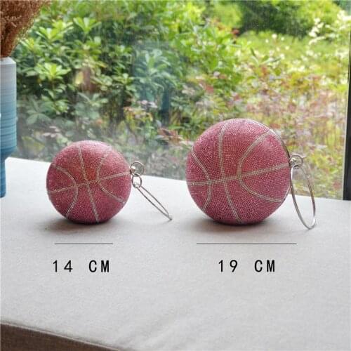 Luxury Designer Handbag Trendy Crystal Rhinestone Bag Bling Basketball Purse Woman Evening Clutch Party Purse