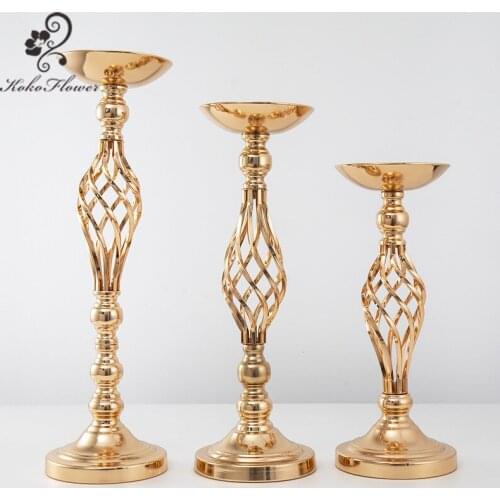 Koko Flower Wrought Iron Luxury Candle Holder Romantic Wedding Home Dining Table Centerpiece Event Flower Rack Road Lead Decor