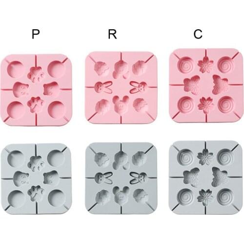 Lollipop Silicone Mold DIY Baking Tool Cute Cartoon Animals Cake Chocolate Mold Children Candy Mold Silicone Bakeware