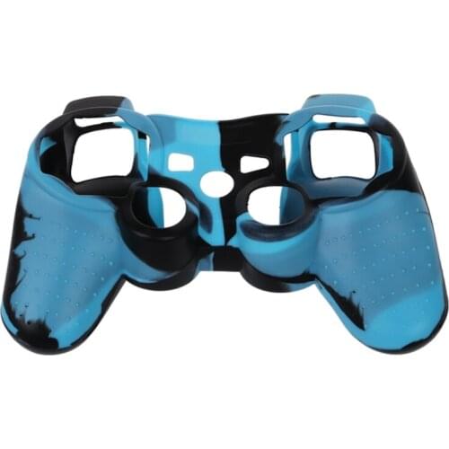 Silicon controller cover protective case for PS3 blue-black cover