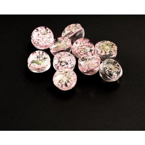 12# No Hook Hand-made Flower Glass Bead Glass ball Not Wooden Beads For DIY Earrings Choker Jewelry Making Beads #IZ101