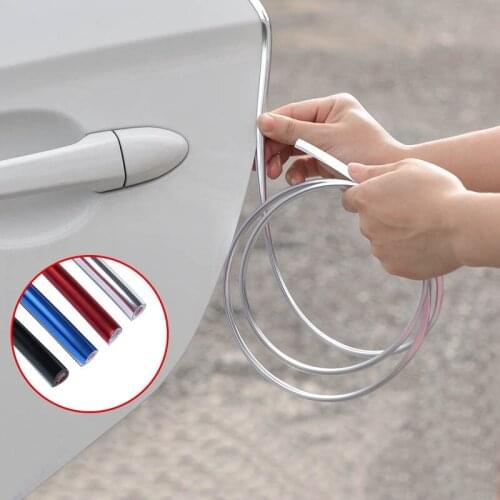 DIY 2M PVC Car Door Sealing U Type Trip Outlet Decorate Protective Strip Adhesive Scratch Anti-collision strip Auto Accessories