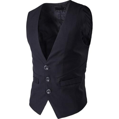 Spring autumn men vests waistcoats formal business casual men vest for boys XXL sleeveless v-neck jacket coat vest male coats