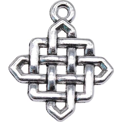 WYSIWYG 4pcs 25x21mm Lucky Chinese Knot Charm Charms For Jewelry Making Chinese Knot Charms Charm Chinese Knot