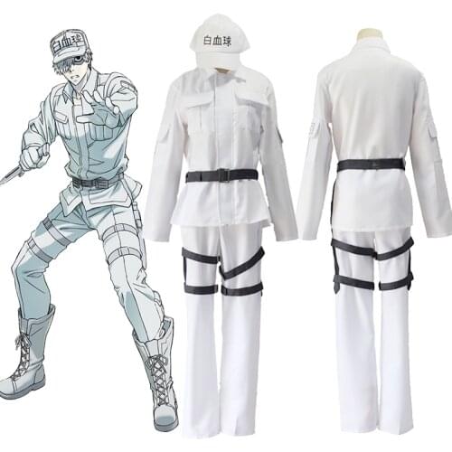 Anime Cells At Work/White Blood Cell Cosplay Costume Girls Code Black Cosplay Costume Women Uniform Costume Halloween Full Set