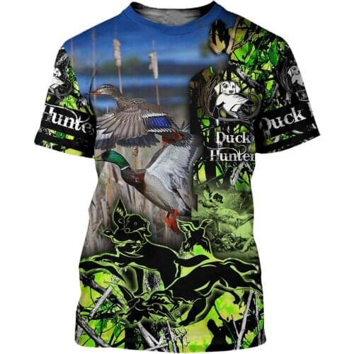 Animal Duck/Coyote Hunting 3D Printed Men women t shirts Fashion summer Short sleeve shirt Casual T-shirt tops drop shipping