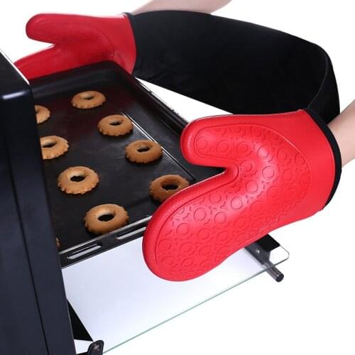 1PC Kitchen Non-slip Heat Insulation High Temperature Resistant Two-finger Sleeve Baking Gloves For Microwave Oven