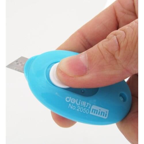 10pcs Mini Utility Knife Box Cutter Auto-Retractable Razor Blade Knife 2050