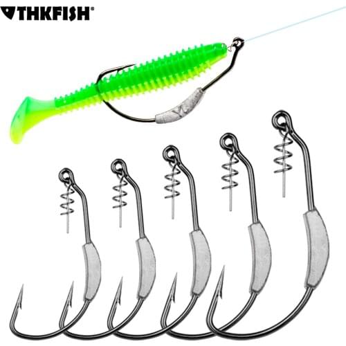 10pcs Weighted Swimbait Fishing Hook 2g 2.5g 3g 5g 7g Jig Head Fish Hooks Barbed Fishhook Soft Worm Fishing Tackle