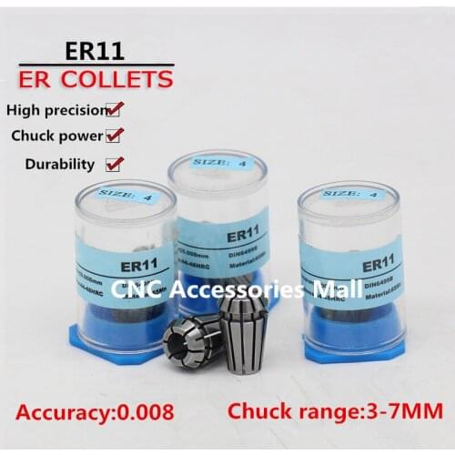11pcs ER11 high precision 0.008mm Spring Collet chuck For CNC Engraving Milling